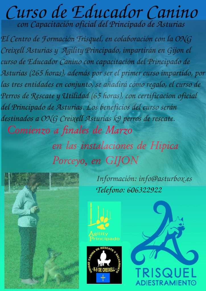 Curso de Educador Canino Homologado por el Principado de Asturias